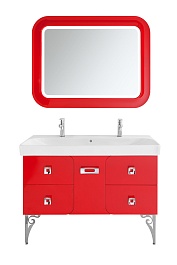 Водолей Тумба с раковиной "Астрид 120" красная, 5 ящиков – фотография-11